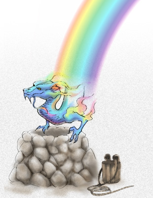 虹ニ(虹+虫兒)のイラスト