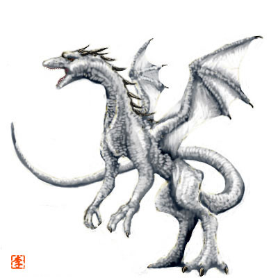 白いドラゴンのイラスト